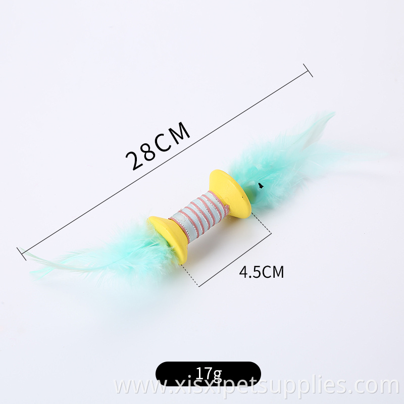 cat roller toy new color pet running toy with feather and bell